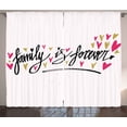 thumbnail image 1 of Ambesonne Inspirational Curtains 2 Panel Set, Family is Forever, 108" x 90", Pale Coffee Hot Pink, 1 of 3