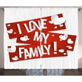 thumbnail image 1 of Ambesonne Family Curtains 2 Panel Set, Family Love Heart Art, 108" x 108", Orange White, 1 of 3