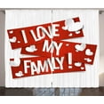 thumbnail image 1 of Ambesonne Family Curtains 2 Panel Set, Family Love Heart Art, 108" x 84", Orange White, 1 of 3