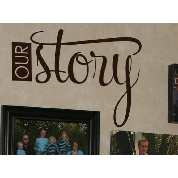 Family Dcor Our Story Wall Decals Vinyl Sticker Quote, 23x17-Inch, Chocolate