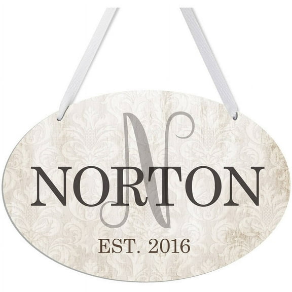 Family Damask Personalized Oval Wall Plaque