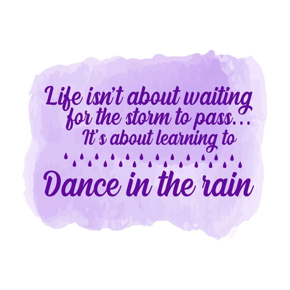 Family Dance In The Rain Uplifting Quote Wall Decal Decoration Isnt About Waiting For Storm to Pass Raindrops Design Lasts Years and Easily Removable - Size: 10 In(W) x 8 In(H)