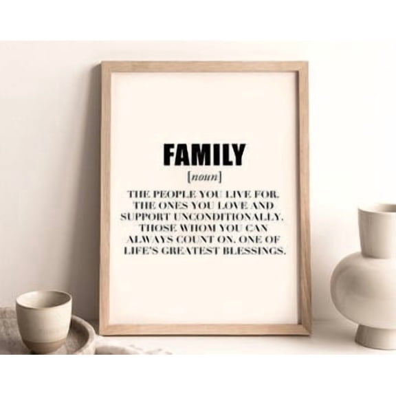 Family Definition Poster Minimalist Home Decor , Poster Print Only