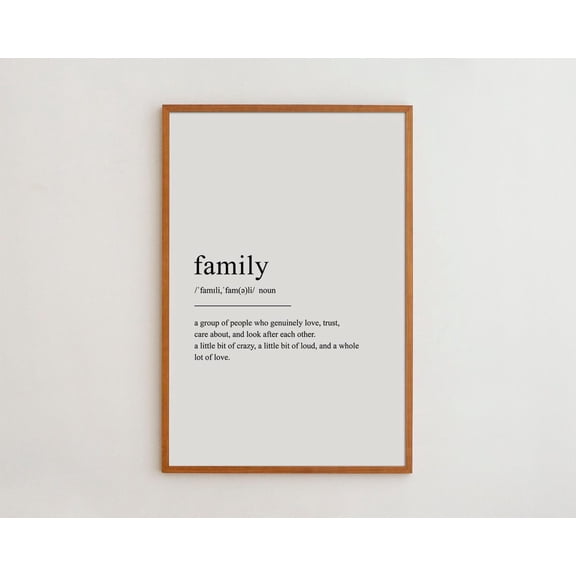 Family Definition Print Poster Fun Black And White Wall Art Poster Wall Art For Decor Present , Poster Only