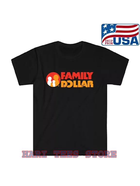 Family Dollar Store New Men's Black T-shirt Size S to 5XL
