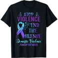 thumbnail image 1 of Family Domestic Violence Awareness Purple Ribbon T-Shirt, 1 of 3