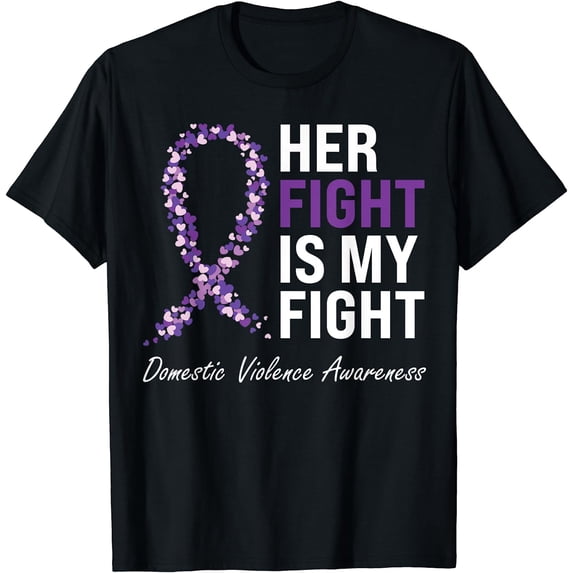 Family Domestic Violence Awareness Purple Ribbon T-Shirt
