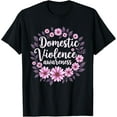 thumbnail image 1 of Family Domestic Violence Awareness Survivor Purple Flowers T-Shirt, 1 of 4