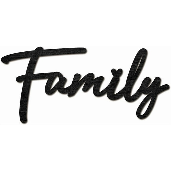 Family Door Sign Wood Cut Sign Laser Cut Decor Wooden Wall Hanging Decoration Unfinished Color DIY Crafts House Display Gift for Friends New Couple Housewarming Black 11.9x5.3 Inch for DIY