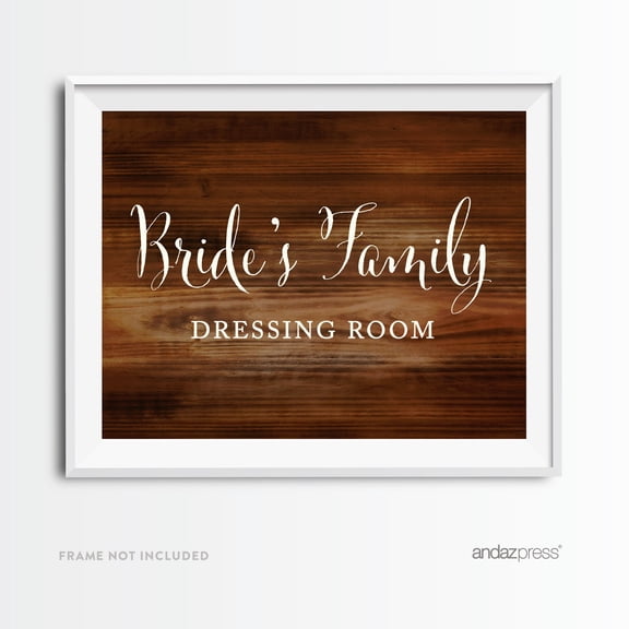 Koyal Wholesale Rustic Wood Family Dressing Rooms Party Signs 2-Pack 8.5x11