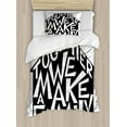 thumbnail image 1 of Family Duvet Cover Set Twin Size, Together We Make a Family Shaped as a House Stylized Lettering Hipster Design, Decorative 2 Piece Bedding Set with 1 Pillow Sham, Black and White, by Ambesonne, 1 of 3