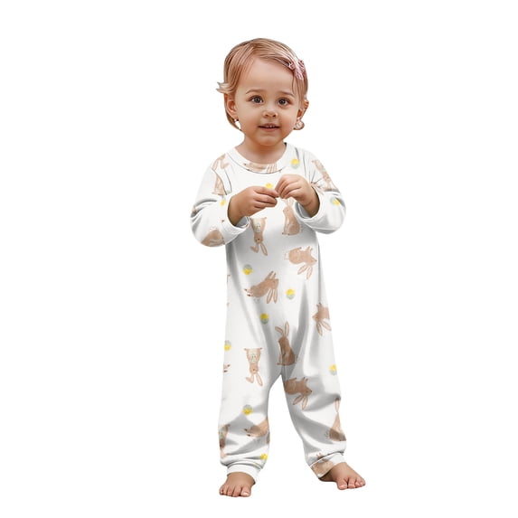 Family Easter Pajama Set Long Sleeve Top Pants Breathable Comfortable Fabric Bunny Egg Print Loungewear Perfect For Spring Celebrations And Family Bonding