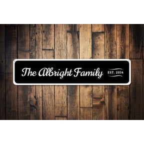 Family Est Date Sign Family Name Sign Custom Engagement Gift Metal Wedding Last Name Decor - Family Signs - Size: 16 x 4 Inches
