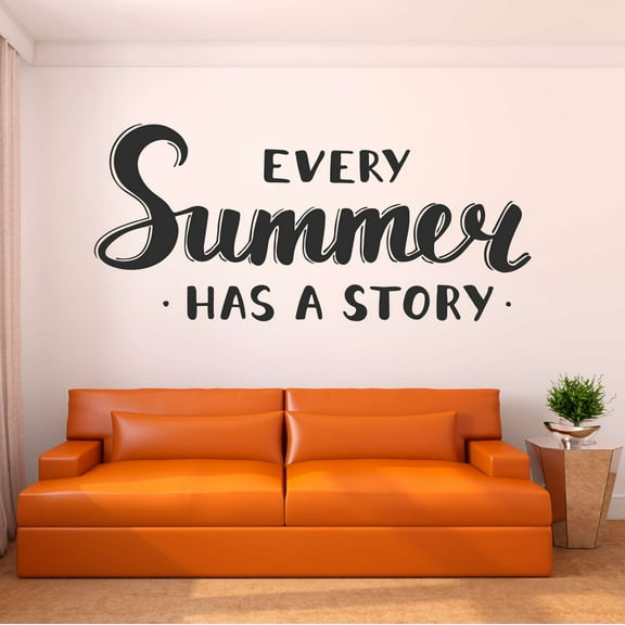Family Every Summer has a Story Active Quotes & Sayings Wall Decal Decoration Summer has a Story Motivational Quote Decal Lasts Years and Easily Removable - Size: 20 In(W) x 10 In(H)