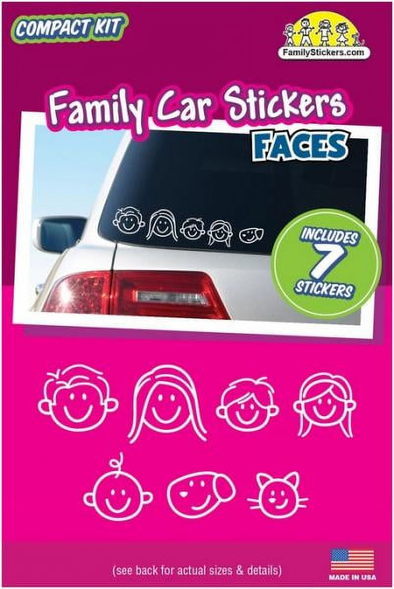 Family Faces Car Stickers contains 7 stickers — free download