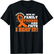 Family Faith I Beat It Leukemia Cancer Awareness Ribbon T-Shirt