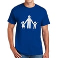 thumbnail image 1 of Family Father Holds Children Hands Graphic Design Men's Big Size Cotton Polyester DryBlend T-Shirt - Royal XL, 1 of 2
