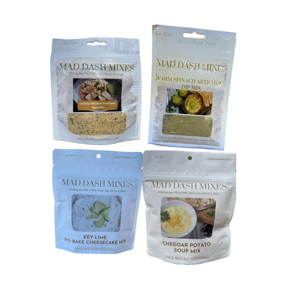 Family Favorites Dry Spice Mad Dash Mixes 4 Pack Hand Blended Gourmet Artisan Dry Ingredients Soup Appetizer Dessert