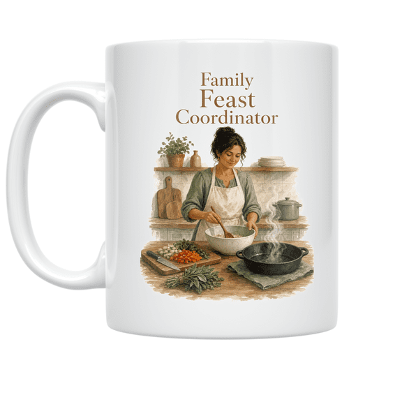 Family Feast Coordinator Design - Home Cook Enthusiast - 11 oz Ceramic Coffee Mug