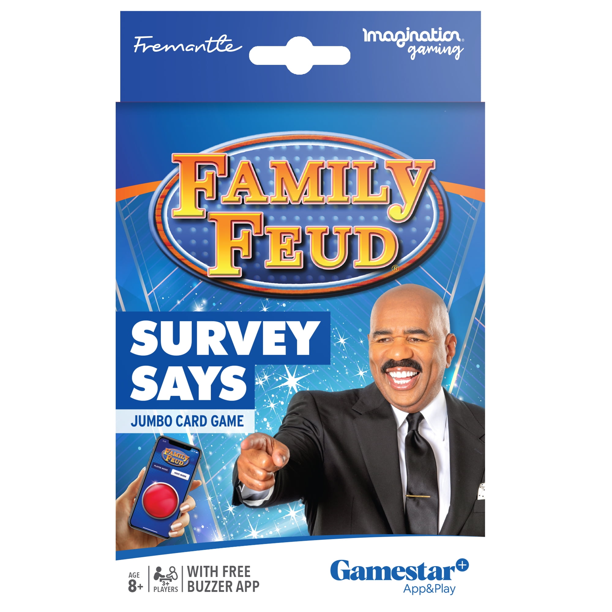  Imagination Gaming Family FEUD Kids VS Adults Edition Card Game,  Get Ready for a Family Showdown, 150 Question Cards, 50 Fast Money Cards,  Complementary App with Sound Effects from The Show 