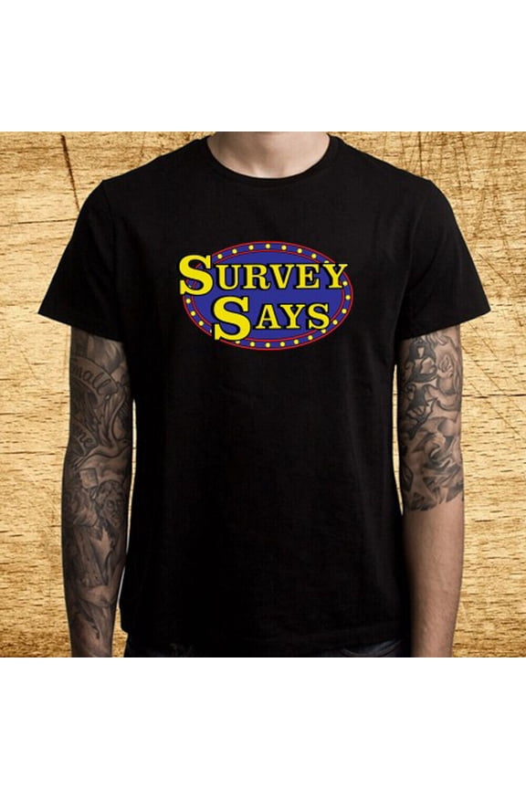 Family Feud Survey Says TV Show Men's Black T-Shirt Size S-5XL