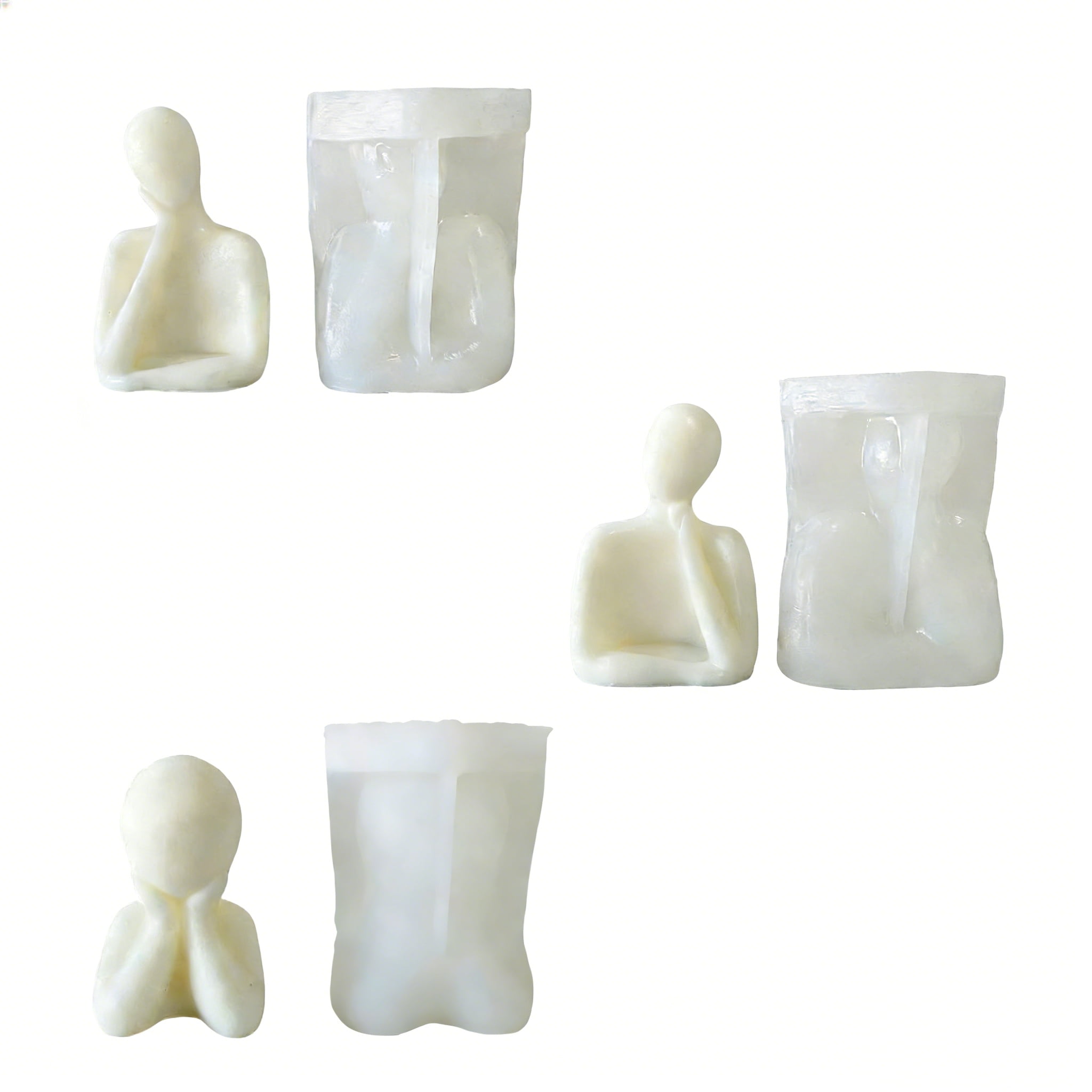 Family Figurines Home Decoration Silicone Plaster Mold Sets Abstract Figurines Handmade Modern Style Silicone Candle Mold for Office, Living Room, Bookshelves, mantels, TV cabinets Table Artistic