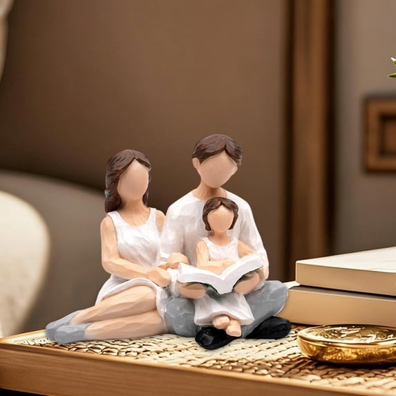 Family Figurines Resin Sculpture – Heartwarming Parents and Ornament for Living Room Home Decor, Mother's Day, Father's Day, Housewarming Gift