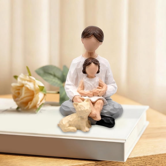 Family Figurines Resin Statue, Heartwarming Home Decor Sculpture, Living Room Decor, Shelf Decor, Tabletop Decoration, Sentimental Gift for Housewarming, Wedding, Anniversary, Mother's Day
