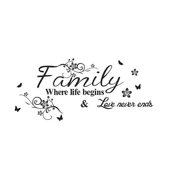 Wall Stickers Hot Art Family Flower Home Words Wall Sticker for