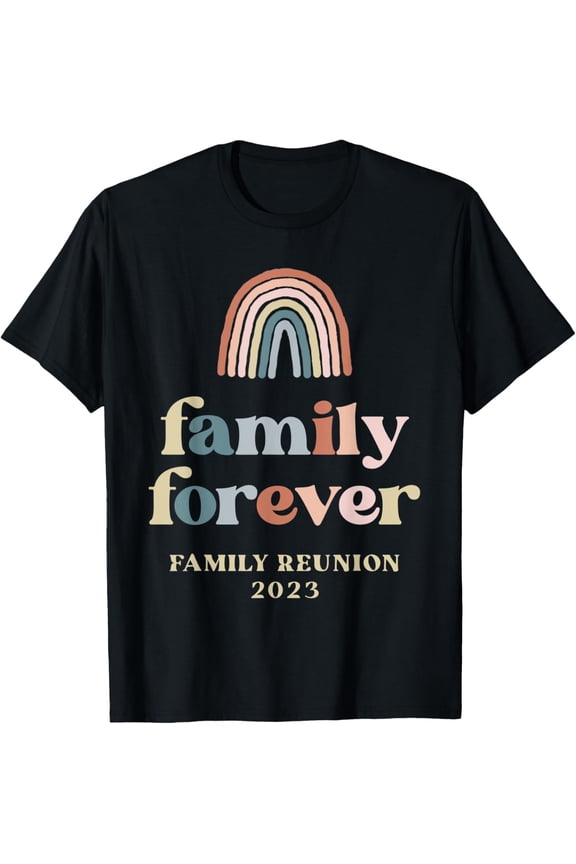Family Forever Family Reunion 2023 Group Matching Supplies T-ShirtMen and women, Black T-shirt, size: Extra large