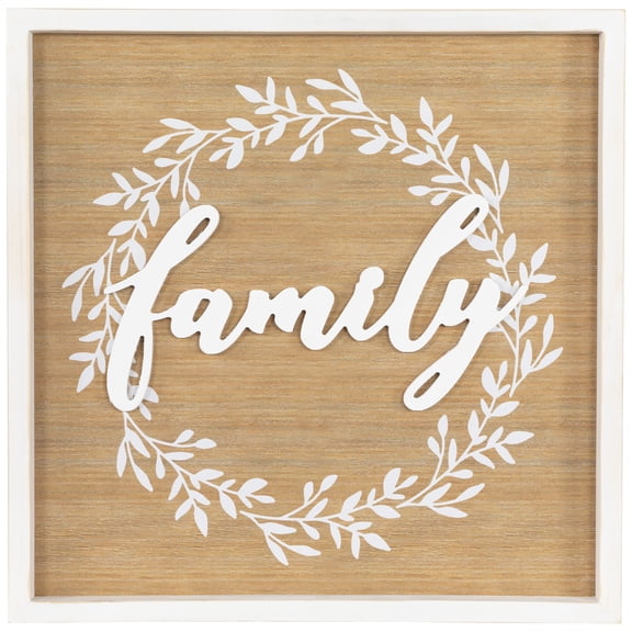 Northlight Family Framed Wooden Wall Sign - 15.75" - White