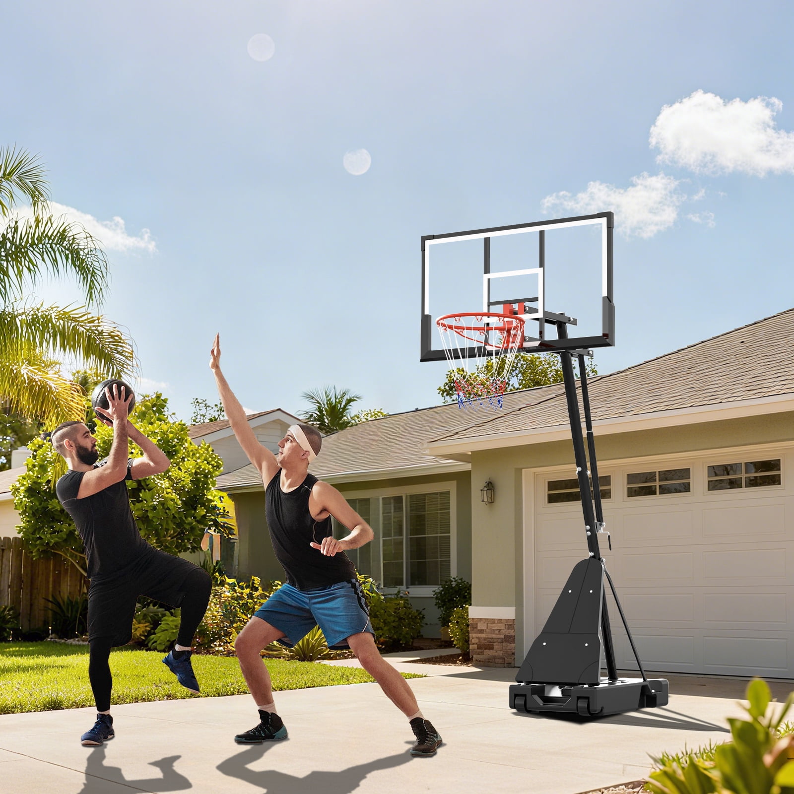 Family-Friendly Portable Basketball Hoop – Adjustable Height for Growing Kids and Adults – Durable Design for Indoor and Outdoor Use in Homes, Backyards, and Driveways
