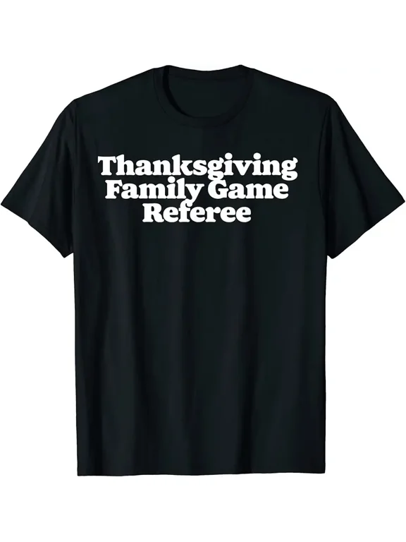 Family Game Referee Thanksgiving Funny 80s Retro Ref T-Shirt