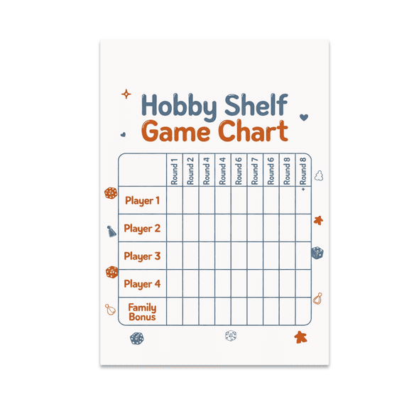 Family Game Tracking Chart - Board Game Enthusiast - 13x19 Poster Print