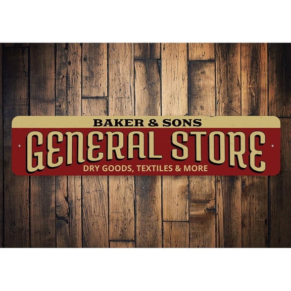 Family General Store Novelty Decor, Metal Wall Sign - 4x18 Inches