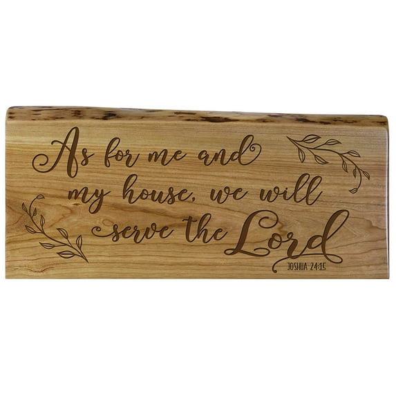 Family Gift Natural Cherry Live Edge Wood Wall Plaque Wedding Gift