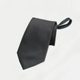 thumbnail image 1 of Family Gifts Men's Fashion Business 8cm Formal Solid Color Polyester Silk Lazy Zipper No Knot Tie Gray, 1 of 4