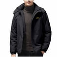 thumbnail image 1 of Family Gifts Men's Ski Jacket Winter Warm Snow Coat Men Warm Outdoor Sports Jacket Windproof Hooded Jacket With Fleece Jacket Men Skiing Suit Long Sleeved Hooded Casual Jacket Black XXL, 1 of 7