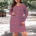 thumbnail image 1 of Family Gifts Ndbuld Dress for Women Plus Size Casual Loose Beach Dresses Women's Fall And Winter Oversized Loose Round Neck Short Sleeved Tie Printed Dress,XL-5XL,Red,4XL, 1 of 7