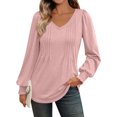 thumbnail image 1 of Family Gifts Ndbuld Long Sleeve Shirts for Women Fall Tops for Womens Tops Lightweight Sweater Crew Neck Womens Shirts Winter Clothes Pink S, 1 of 6