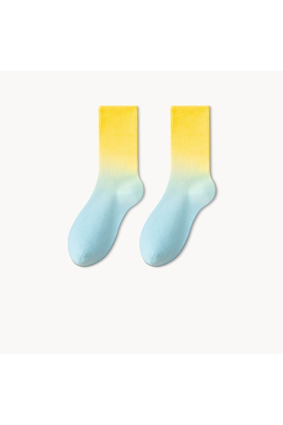 Family Gifts Ofreoo Unisex Gradient Mid-calf Socks Colorful Sports Outer Stockings Socks for Women
