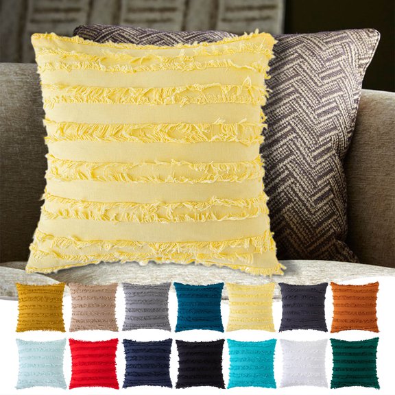 Family Gifts Pillows for Sleeping Tassel Pillow Cover Modern Solid Color Cushion Pillow Backrest Pillow Cover