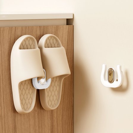 Family Gifts Wall Mounted Shoe Rack Bathroom Slippers Rack Without Punch Door Shoe Rack Bathroom Draining Rack Hook