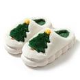 thumbnail image 1 of Family Gifts Women's Slip on Fuzzy House Slippers Outdoor Indoor Warm Plush Bedroom Shoes Women Fashionable And Casual Winter Outerwear Baotou Christmas Tree Home And Winter Slippers Beige 44, 1 of 3