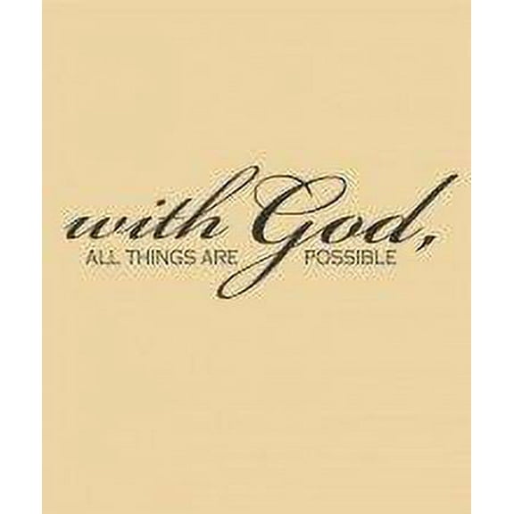 Family With God things are possible Religious Religious Wall Decal Decoration Matthew 19:26 Religious Bible Verse Lasts Years and Easily Removable - Size: 6 In(W) x 10 In(H)