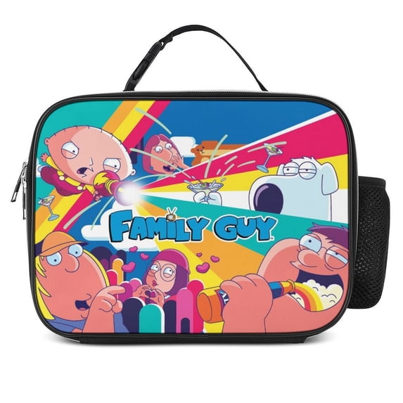 Family Guy Animation Portable Insulated Lunch Bag Lunch Box Bento Bag Picnic Bag Detachable Meal Bag Reusable Lunchbag