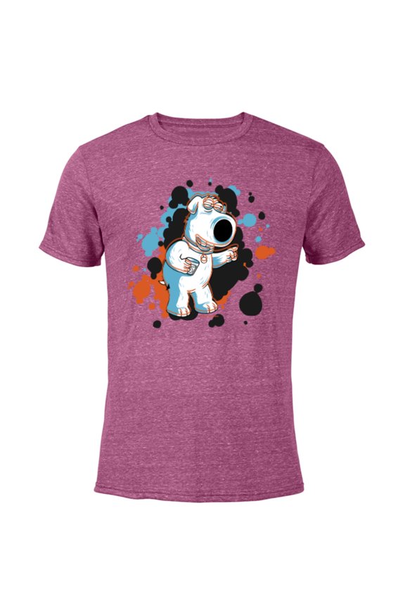 Family Guy Brian Social Butterfly - Short Sleeve Blended T-Shirt for Adults - Customized-Purple