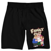 Family Guy Griffin Family Mens Black Sleep Pajama Shorts -Large