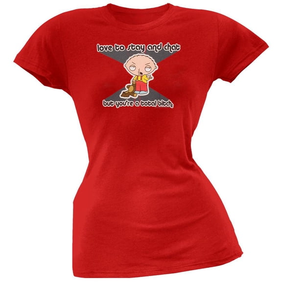 Family Guy - Love To Chat Red Juniors T-Shirt - Medium