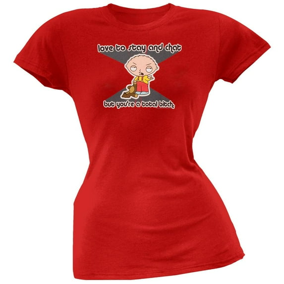 Family Guy - Love To Chat Red Juniors T-Shirt - X-Large